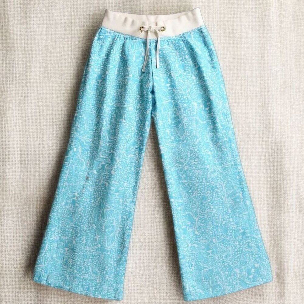 Lilly Pulitzer ✦ Linen Palazzo Beach Pants ✦ Shorely Blue Ice Cake Wide Leg XS - Picture 2 of 12